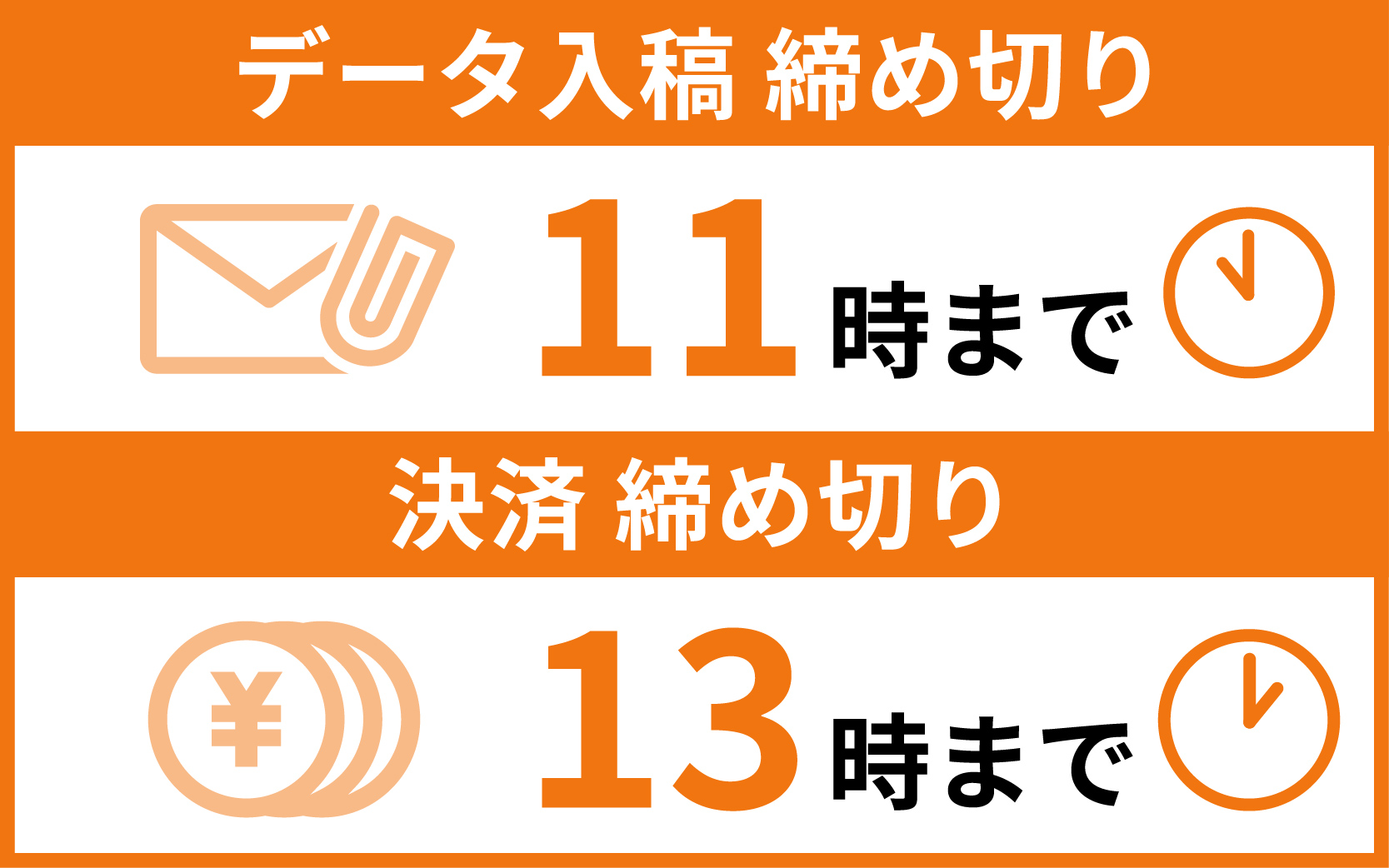 データ入稿・決済締め切り